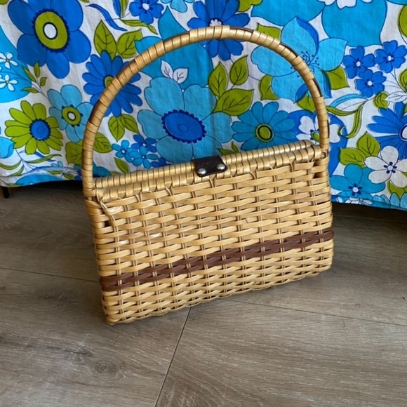 Vintage woven wicker purse handbag by Stein Novelty Import - Picture 2 of 10